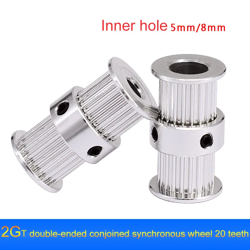 

Inner Hole 5/8mm GT2 20 Tooth Timing Belt Pulley Double Round-Headed Synchronous Wheel 2GT Gear For 3D Printer Parts