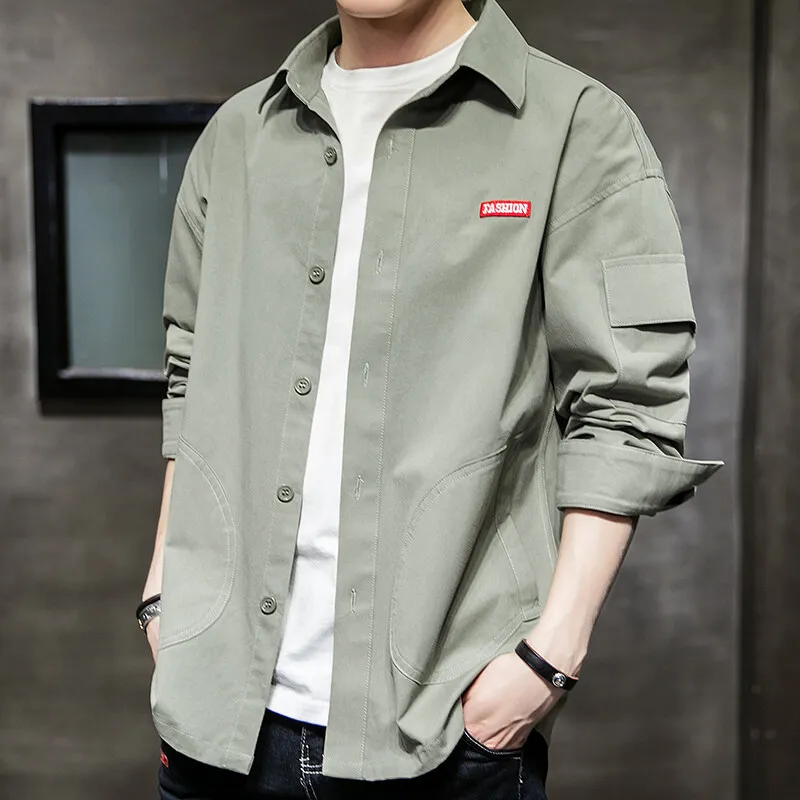 

2022 Men's New Long Sleeve Shirts Thin Workwear Casual Shirts Jackets Cotton Loose Shirts Solid Color Clothing Male Slim Shirts