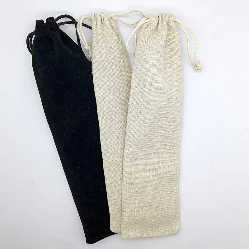 

5Pcs Storage Bundle Pocket Straw Velvet Bags Reusable Storage Bag Drinking Straw Container Drawstring Pouch Organizer Bag