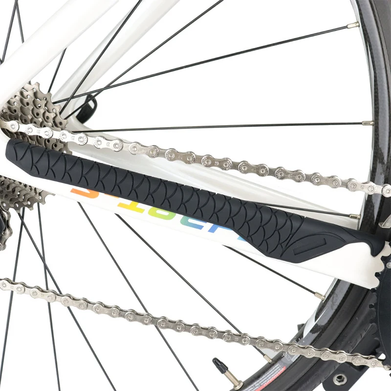 

MTB Road Bike Chain Protector Silicone Chain Bicycle Frame Guards Self-Adhesive Bike Frame Cover Protection for Scratch