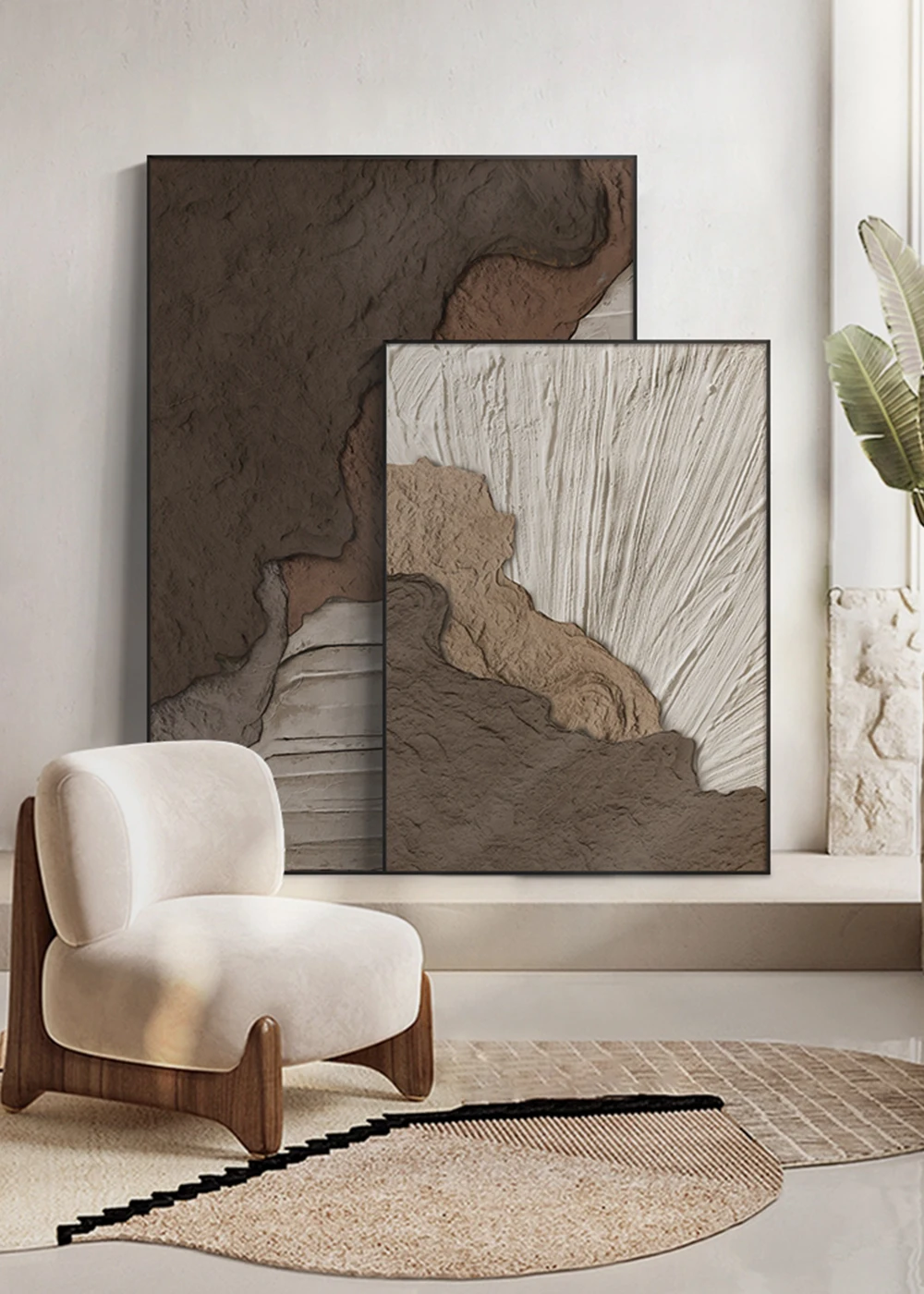 

High-End Hand-Painted Brown Green Oil Painting Knife Texture Skin Art Home LivingRoom Aisle Bedroom Wall Decor Aesthetic