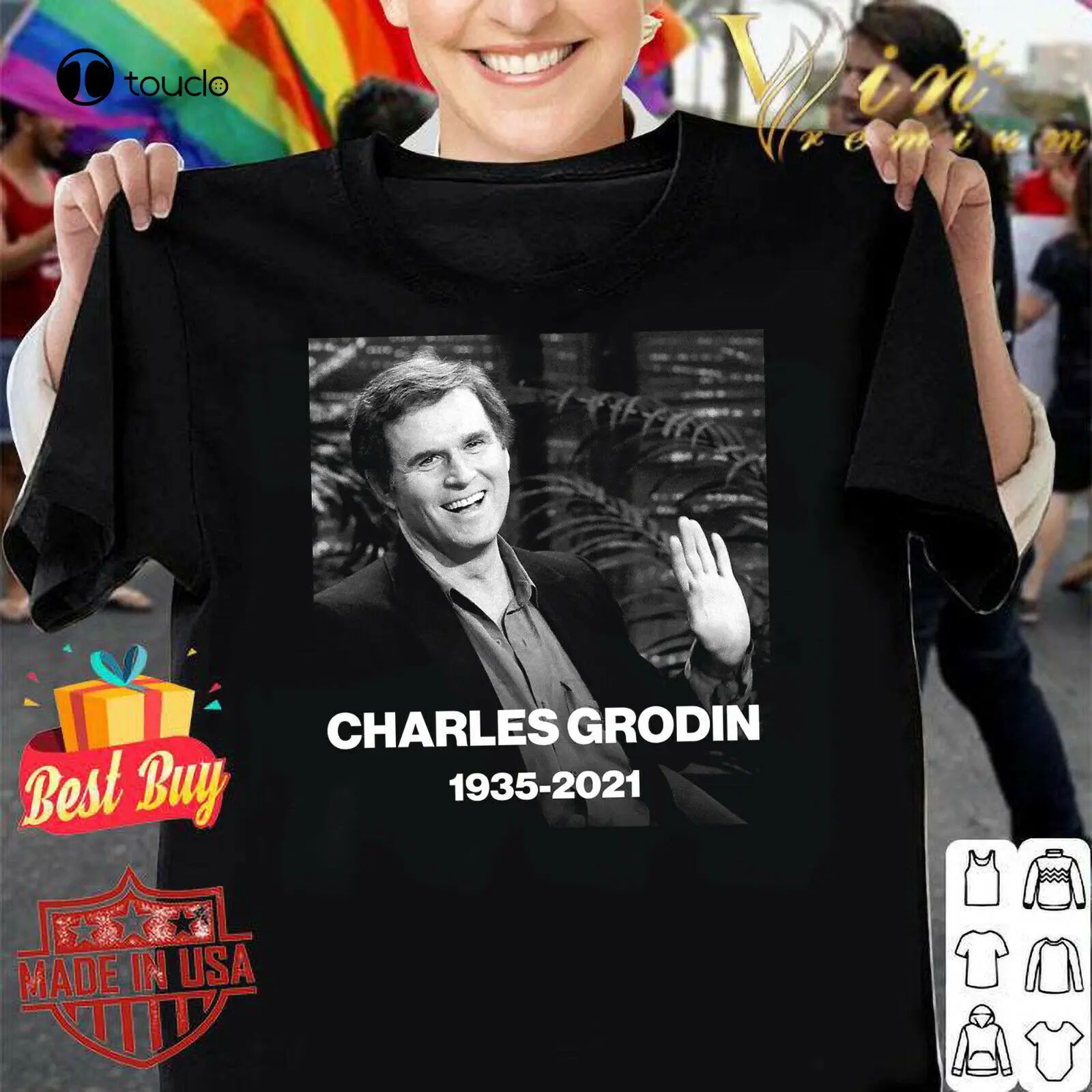 

R.I.P Charles Grodin 1935 - 2021 Thank You For All Memories Unisex Black T-Shirt Custom Aldult Teen Unisex Digital Printing
