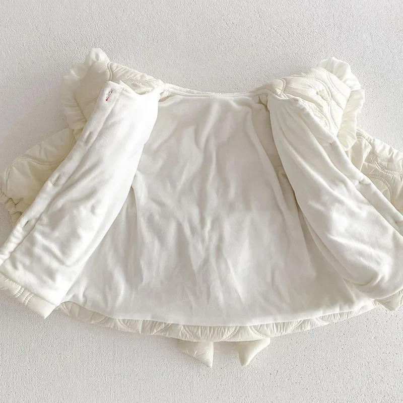 Зимняя куртка на меховой подкладке для девочек от 0 до 4 лет детская одежда