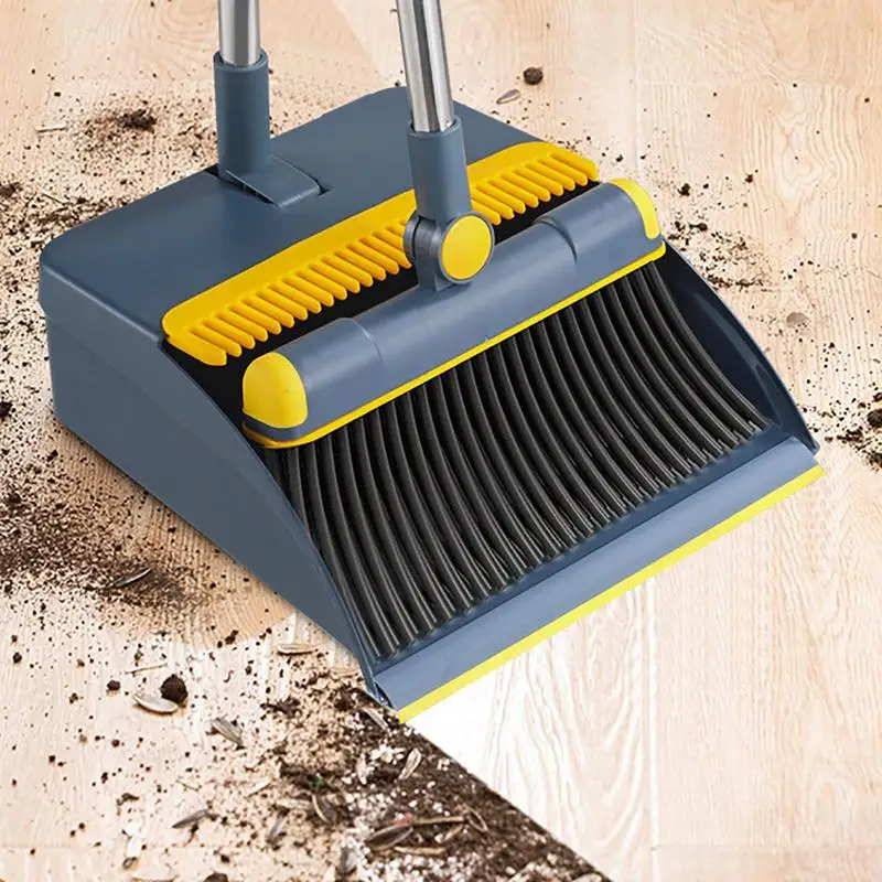 

Foldable Combination Sweeping Rotating Soft Stainless Broom Dustpan Broomstick Tools Hair Multi-functional Set Cleaning