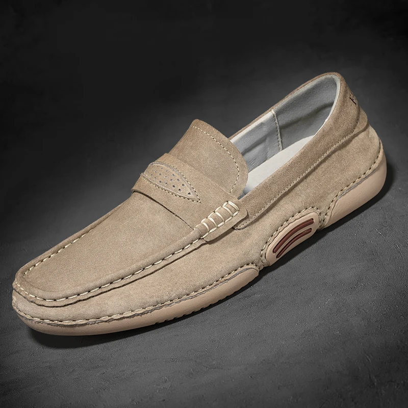 

Men Classic Loafers Italian Luxury Brand Designer Men Suede Casual Shoes Men Leather Driving Shoes Comfy Slip-on Moccasins Flats