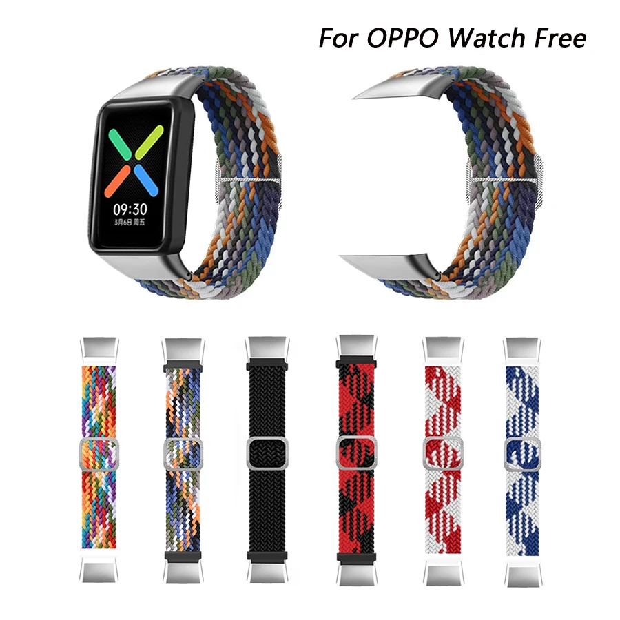 

Ремешок нейлоновый для Oppo Watch Free, Воздухопроницаемый плетеный браслет для OPPO Free, аксессуары для замены