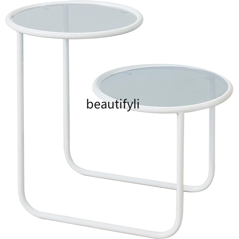 

Bedroom Bedside Table Small Mini round Narrow Bedside Table Modern Minimalist Acrylic Gap Side Table