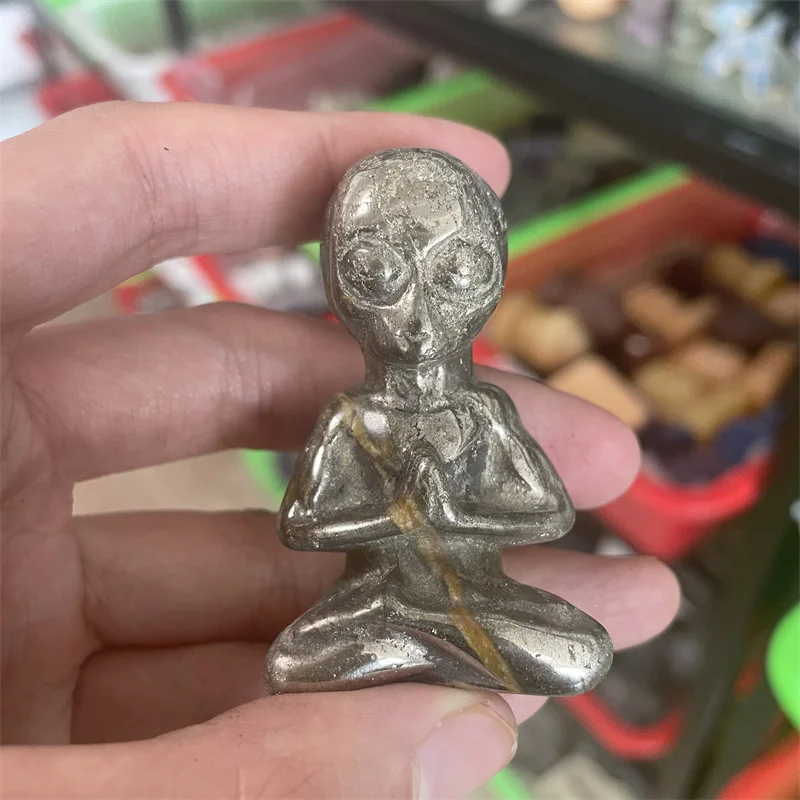 Натуральный пиритовый кварц ручная работа Йога инопланетянин кристаллы и камни