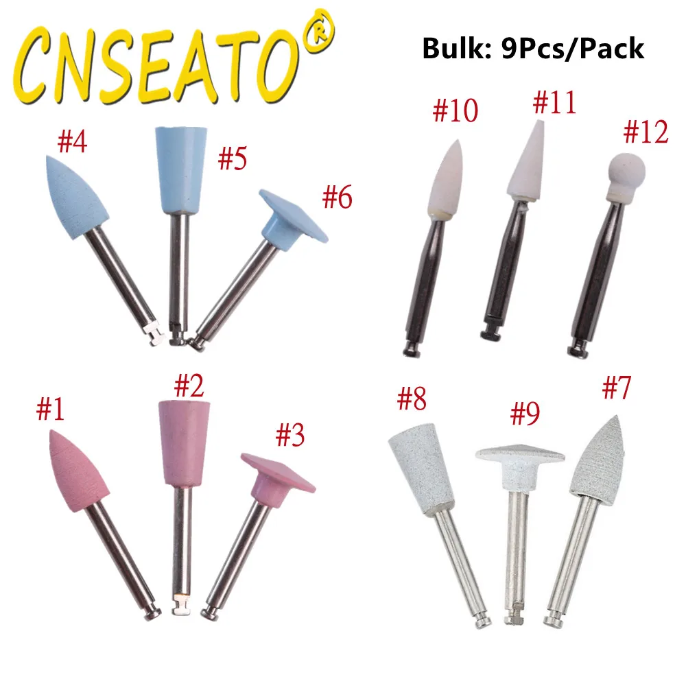Набор для полировки зубов комплект из 9 предметов резиновая и фарфоровая насадка