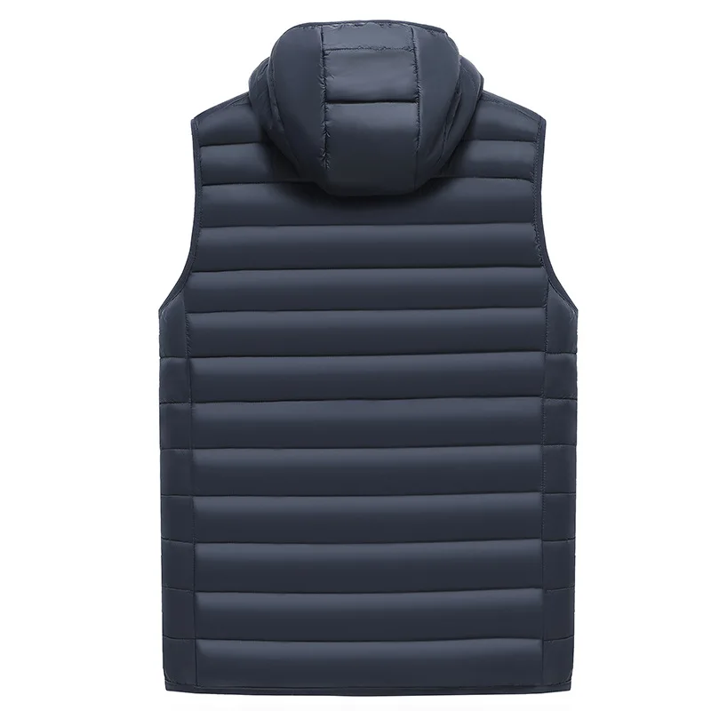 Vest Men's Parkas Winter Hooded Cotton Jacket Waistcoat Warm Sleeveless Coat Large Size Ropa De Invierno Para Hombre