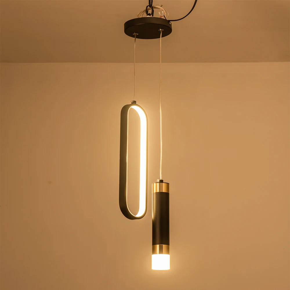 Modern LED hang lamp minimalist restaurant /coffee bar/living room/bedside pendant lamp background wall long line pendant lights