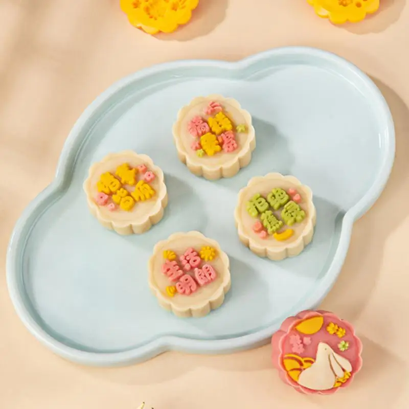 

Mid Autumn Cake Pastry Moon Cake Mould Decoration Moon Cake Creative Rabbit Tiger Flower Wholesale New Chinese Style