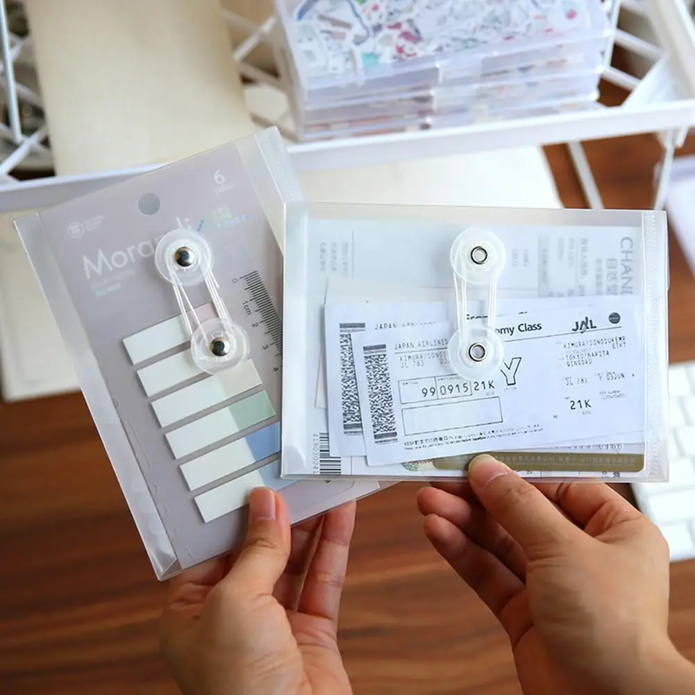 

1pc A6 Transparent File Bag Pp Waterproof Documents Storage Organizer Folders Filing Receipt Student Note File Stationery B F4c8