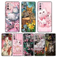 phone case for samsung galaxy m62 m52 m51 m32 m31 m22 m11 m01 f62 f52 f42 f22 f12 soft case cover cute cartoon cat flower animal