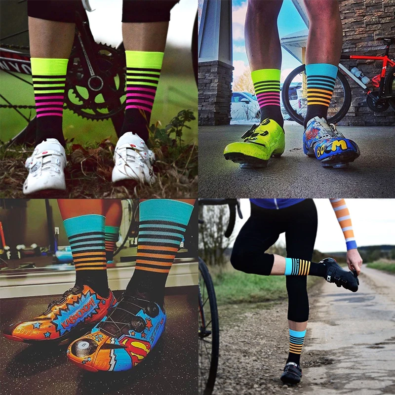 Breathable Cycing Socks Outdoor Sports Socks Compression Stockings for Men Women Comfortable Adult Riding Running Pilates Socks