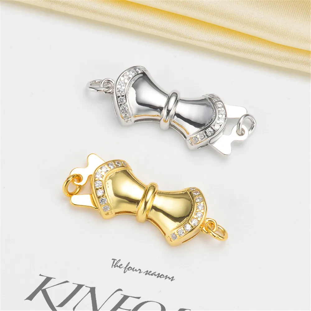 

S925 sterling silver single breasted natural pearl necklace sweater chain fashion version of the buckle