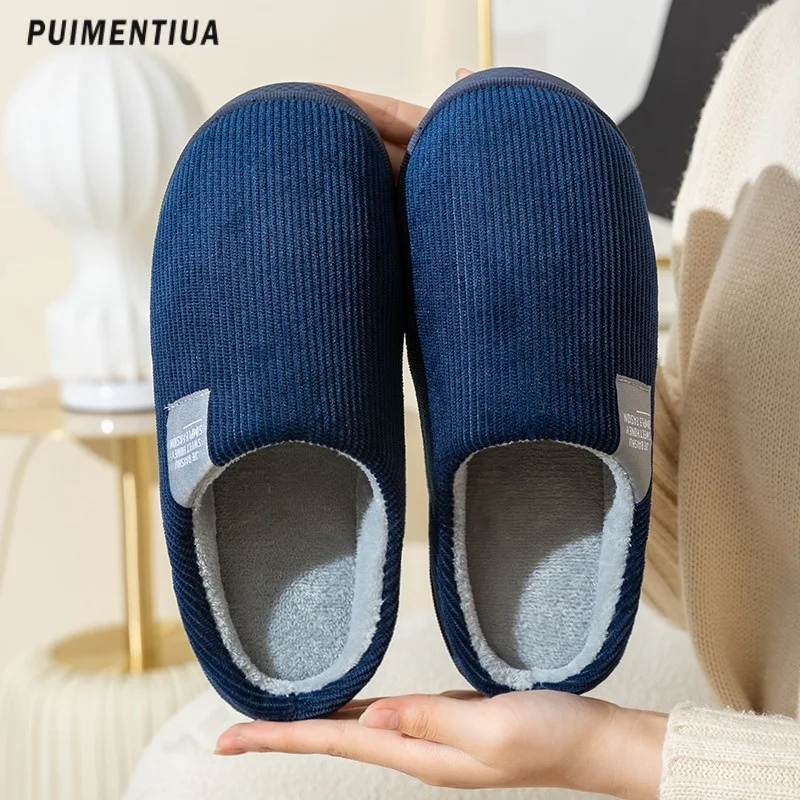 

2023 Women Indoor Slippers Men Warm Plush Home Slipper Anti Slip Autumn Winter Shoes House Floor Soft Slient Slides for Bedroom