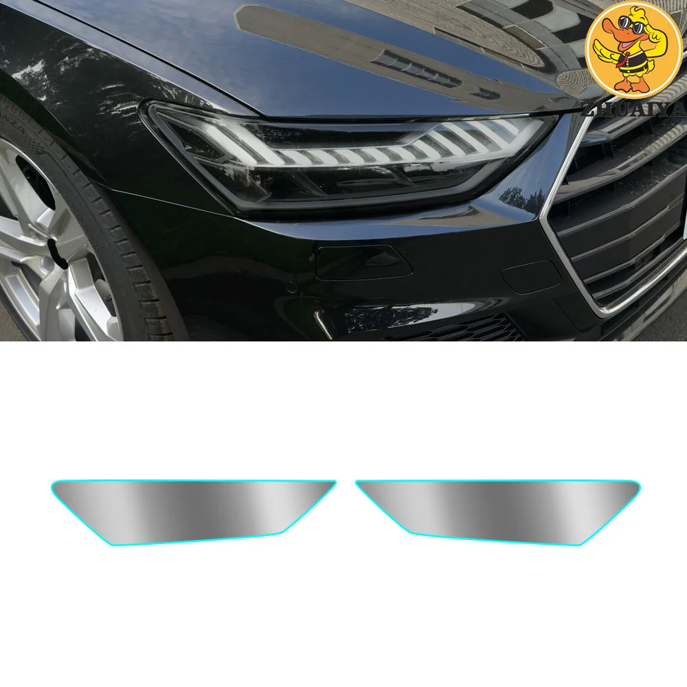 

Для Audi A7 4K8 2019-2021 нарезанный тинт для автомобильной фары Дымчатая Черная защитная пленка защита прозрачная пленка PPF