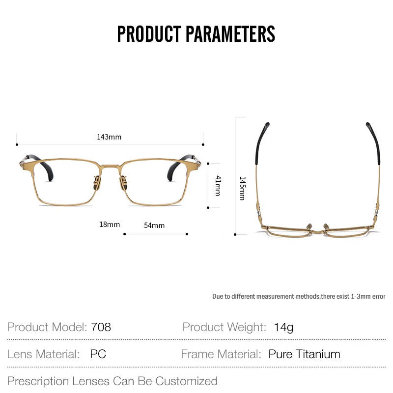 Оправа для очков пилота из чистого титана мужчин и женщин люксовый бренд в ретро