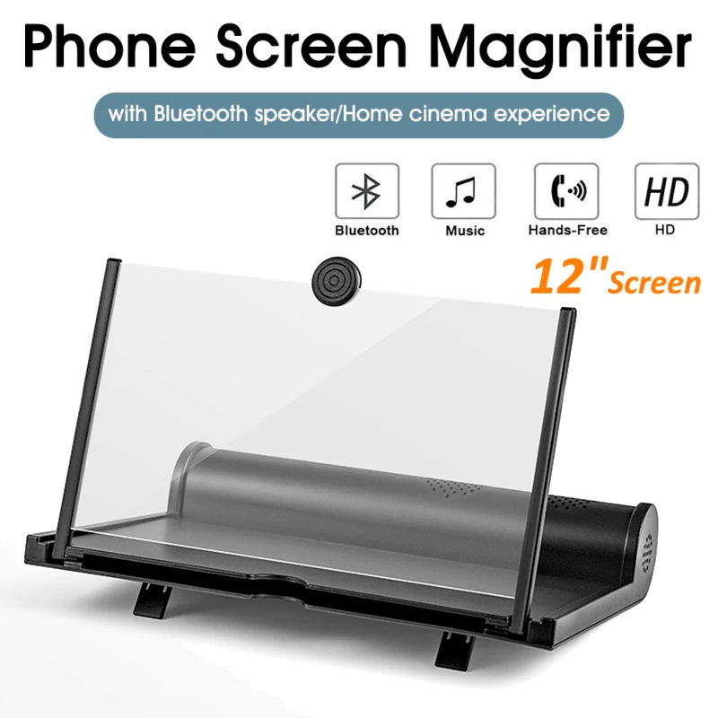 

12-дюймовый складной сотовый телефон, увеличенный 3D телефон, фото-и видеоусилитель, динамик