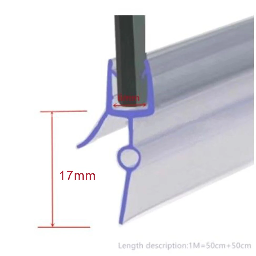 

2pcs Shower Screen Seal Strip PVC Door Bath Shower Seal Strips For 6mm Glass 14-23mm Gap Glue-free Waterproof Weatherstrip