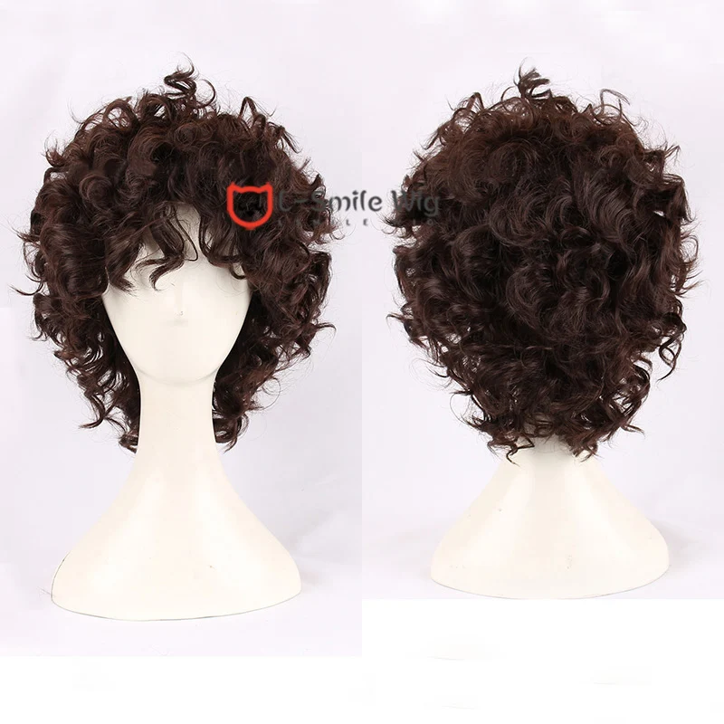 

Luca Curly Short Dark Brown Cosplay Wigs Heat Resistant Synthetic Hair Wig + Wig Cap