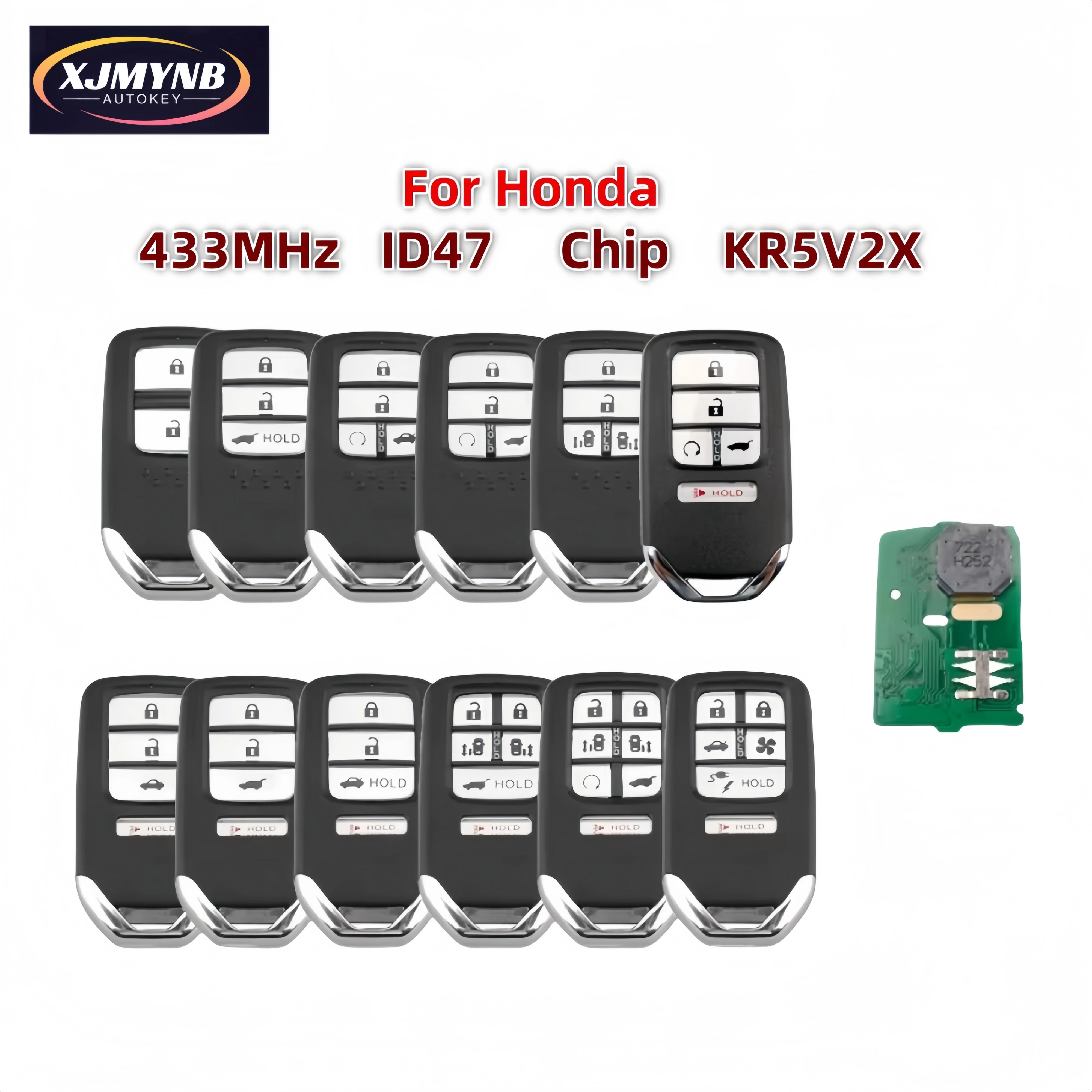 XJMYNB для умного дистанционного ключа Honda Accord Piot CR-V Civic 2016 2017 2018 2019 2020 KR5V2X 433 МГц ID47