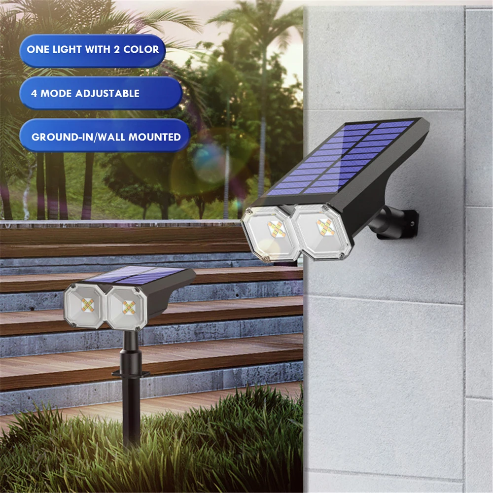 

RGB Solar Spot Light 18 LED Outdoor Waterproof Color Changing Multicolor Pathway Patio Gate Fence USB/Solar Landscape Spotlight