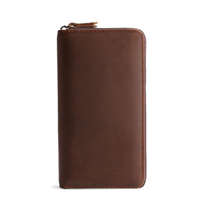

Portable Leather Wallet Wear Resistant Mens Retro Style Purse for Cash Cellphone