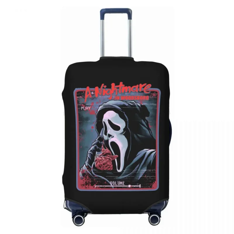 

Halloween Horror Film Scream Luggage Cover Elastic Sidney Prescott Ghost Face Travel Suitcase Protective Covers Fits 18-32 Inch