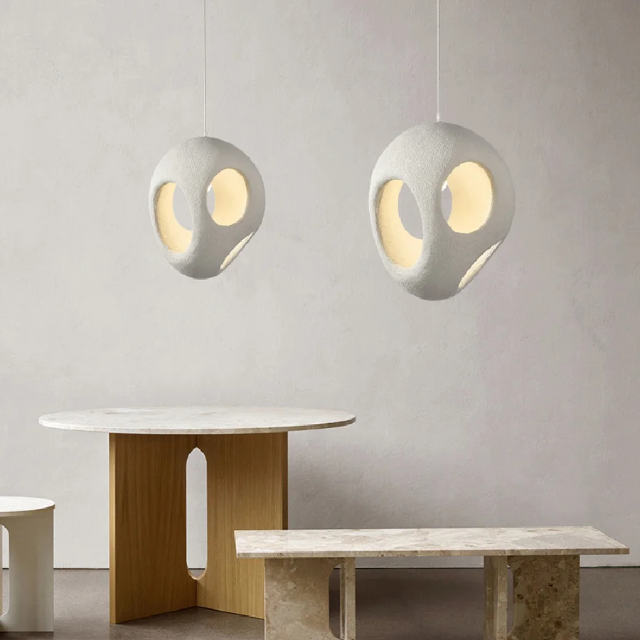 

Nordic Creative Wabi-sabi Wind Dining Room Bar Led Pendant Lights Lustre Restaurant Bedroom Home Decor Hanging Light Fixture