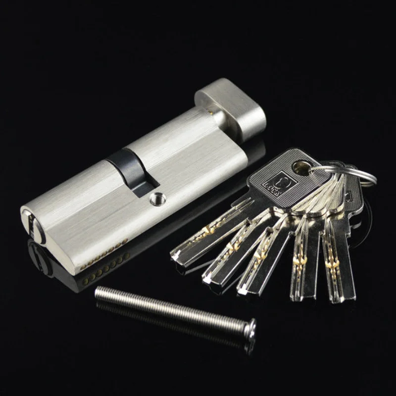 Дверной замок для помещений большой медный с ручкой 50 55 60 65 70 75 80 85 90 95 100 110 120 мм