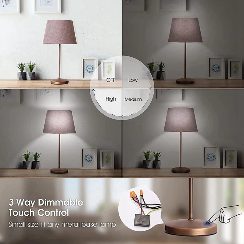 

Touch Lamp Switch 6 Pack,Touch Lamp Control Module For Dimmable LED,Bulbs,Lamp Switch Replacement Kit With Wiring Caps