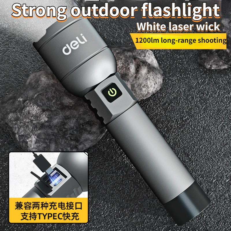 DELITOOL яркий фонарик заряжаемый супер для дома и улицы фотовспышка с большим