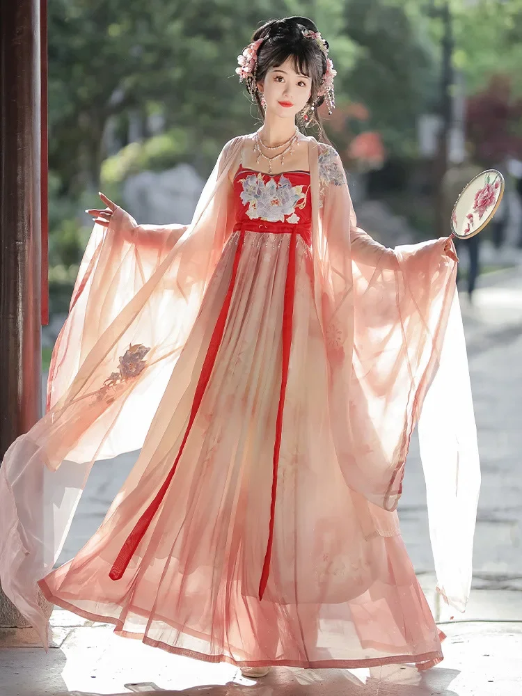 NT134 оригинальный женский древний костюм династии Тан Ханфу юбка Chebule с вышивкой