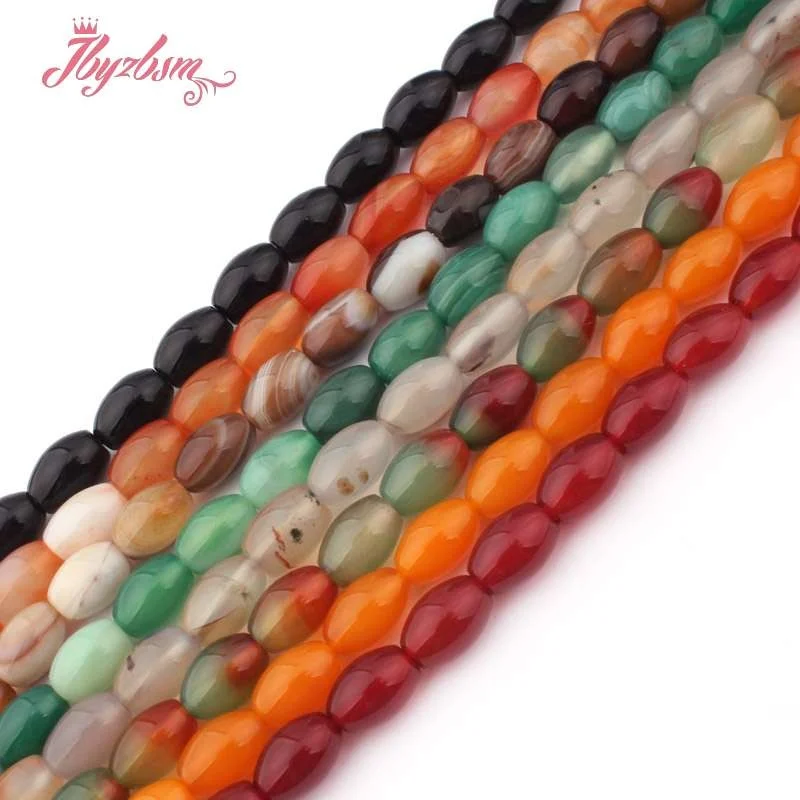 

8x12mm Smooth Oval Agates Beads Natural Stone Beads For DIY Necklace Bracelet Earring Woman Jewelry Making 15" Free Shipping