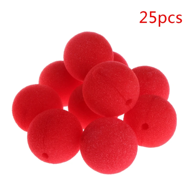 

25Pcs Sponge Ball Clown Nose For Christmas Halloween Costume Party Decoration E65D