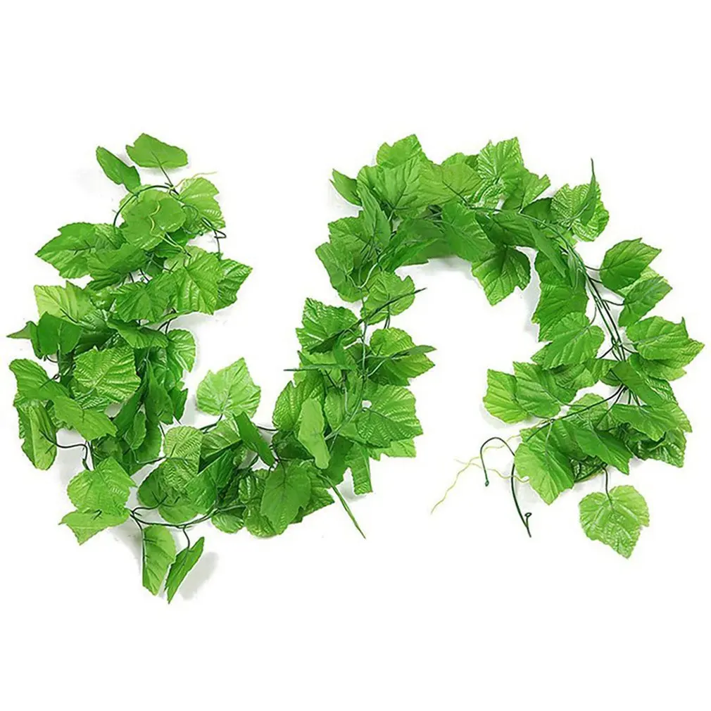 

12PCS/Bag Green Artificial Hanging Vine Leaf Garland Plants Vine Leaves DIY For Home Bathroom Decoration Garden Party Decor