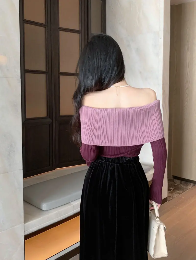 Женский свитер на одно плечо