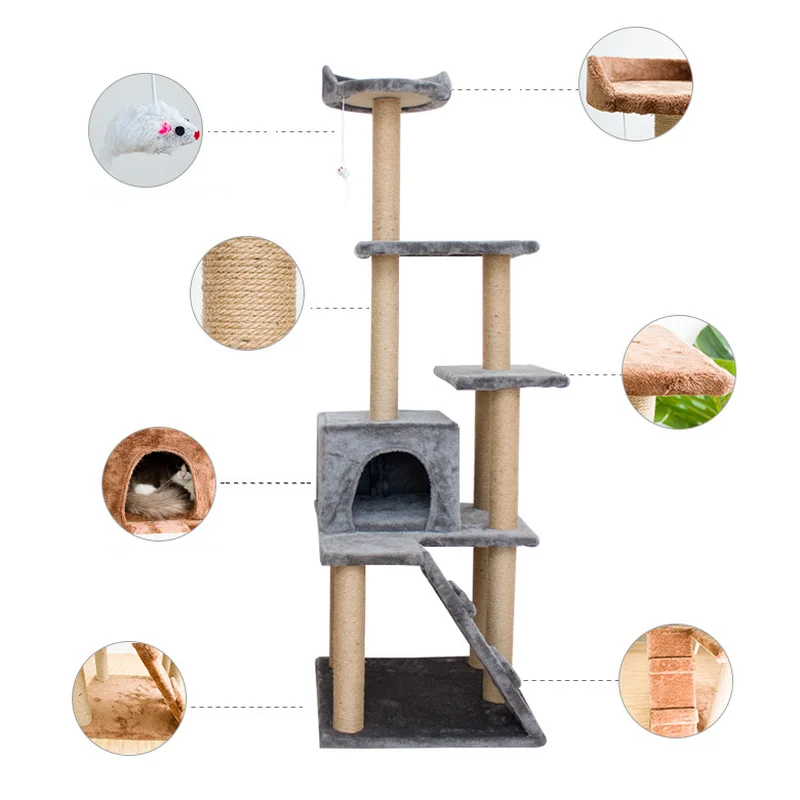 

Модный дизайн, высокое качество, плюшевое дерево для кошек, для кошек, для игры с кошкой, рама для скалолазания, теплый и удобный