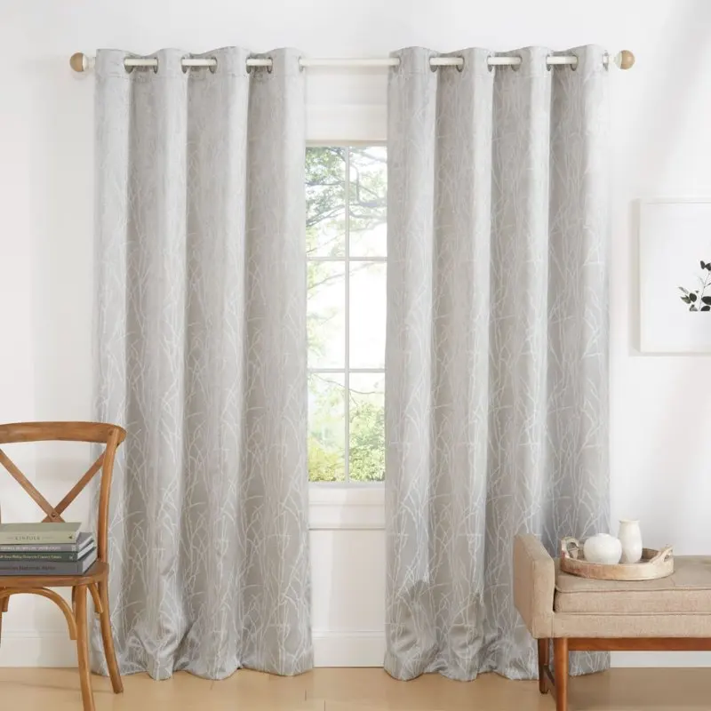 

Insulated Room Darkening Blackout Grommet Top Curtain Panel Pair, 54 Curtains Cautains for bedroom Short curtain for windows Gra