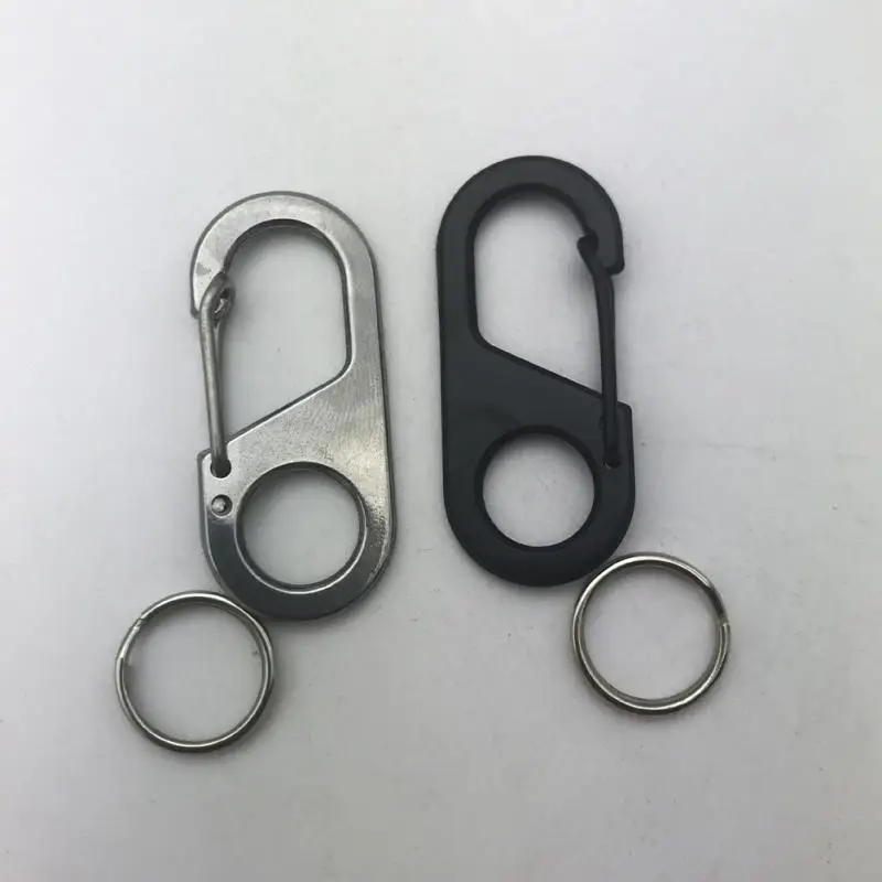 

Outdoor Camping Carabiner Keychain Stainless Steel Quick Hook 8-shaped Buckle Metal Keychain Free Key Ring