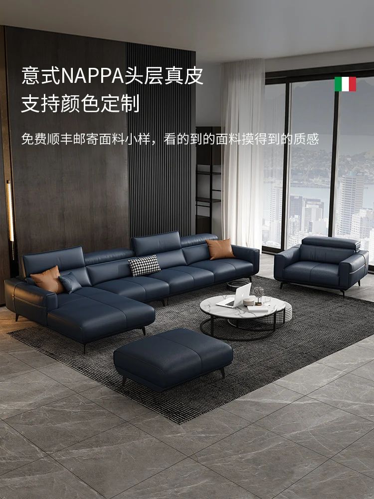 

Светильник роскошный кожаный диван для гостиной, современный женский роскошный кожаный художественный диван, итальянский минималистичный размер, угловой диван для дома