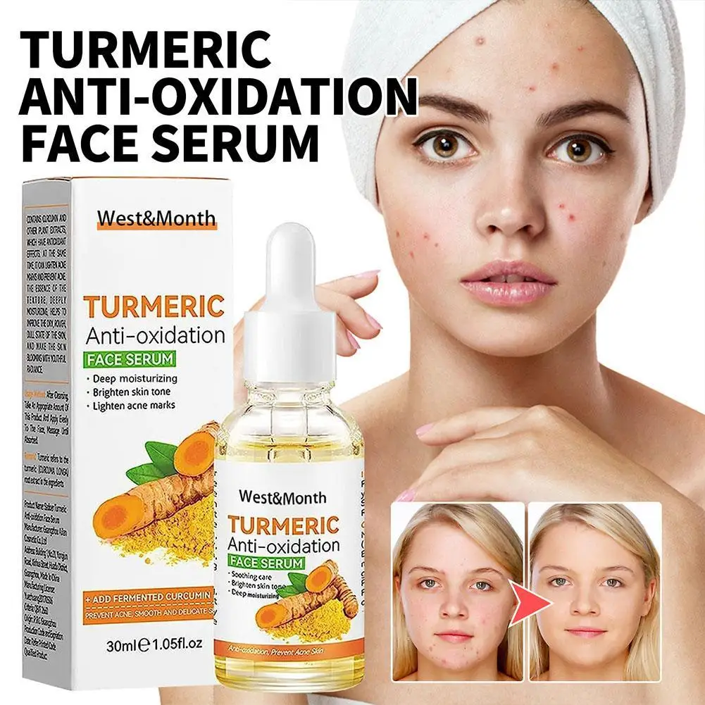 

Remove Dark Spots Turmeric Essential Oil Anti Wrinkle Face Serum Therapeutic Acne Shrink Pores Whitening Moisturizing Skin Care