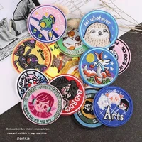 random 6pcs handmade labels for clothes with various patterns and letter patch for diy knitted printed cotton woven sew patches