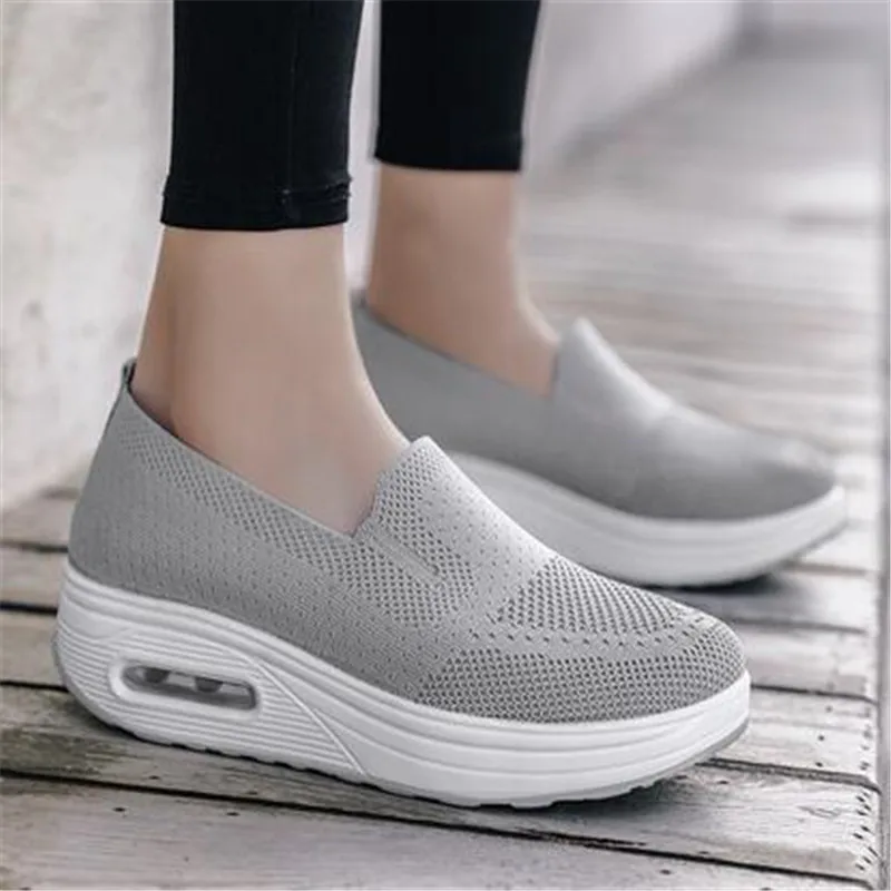 

Spring Autumn Women's Swing Shoes Mesh Woman Loafers Flat Platforms Female Shoe Wedges Ladies Shoes Height Increasing Sneakers