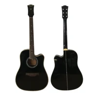 beautiful black thin body acoustic guitar unfinished spruce 41 inch 24 fret solid wood diy 6 strings folk guitar kit bodyneck
