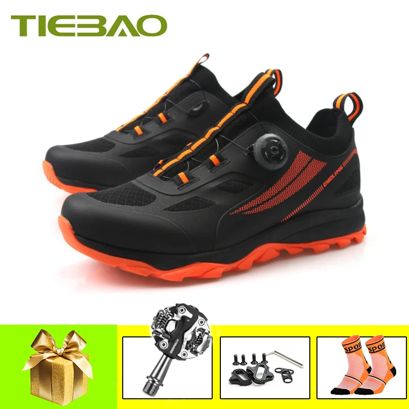 Tiebao Leisure Bicycle Riding Sneakers For Men Self-Locking Hiking Mountain Bike Shoes Breathable Sapatilha Ciclismo Mtb Shoes