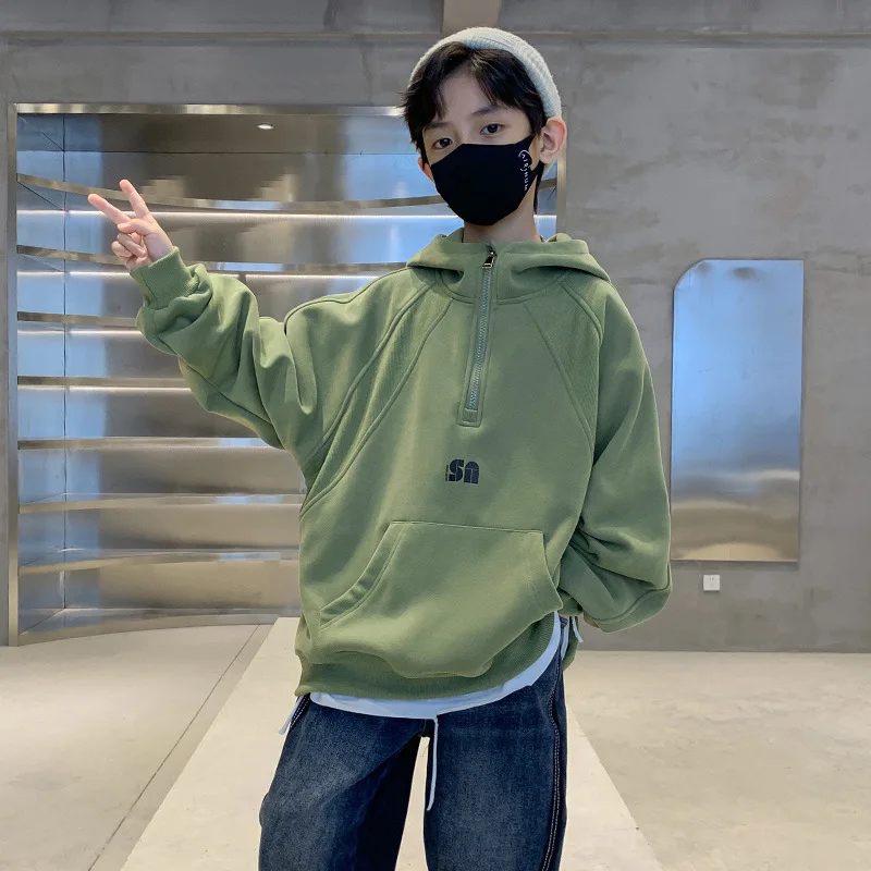 Весенне-осенний хлопковый свитшот на молнии для мальчиков куртки школьная