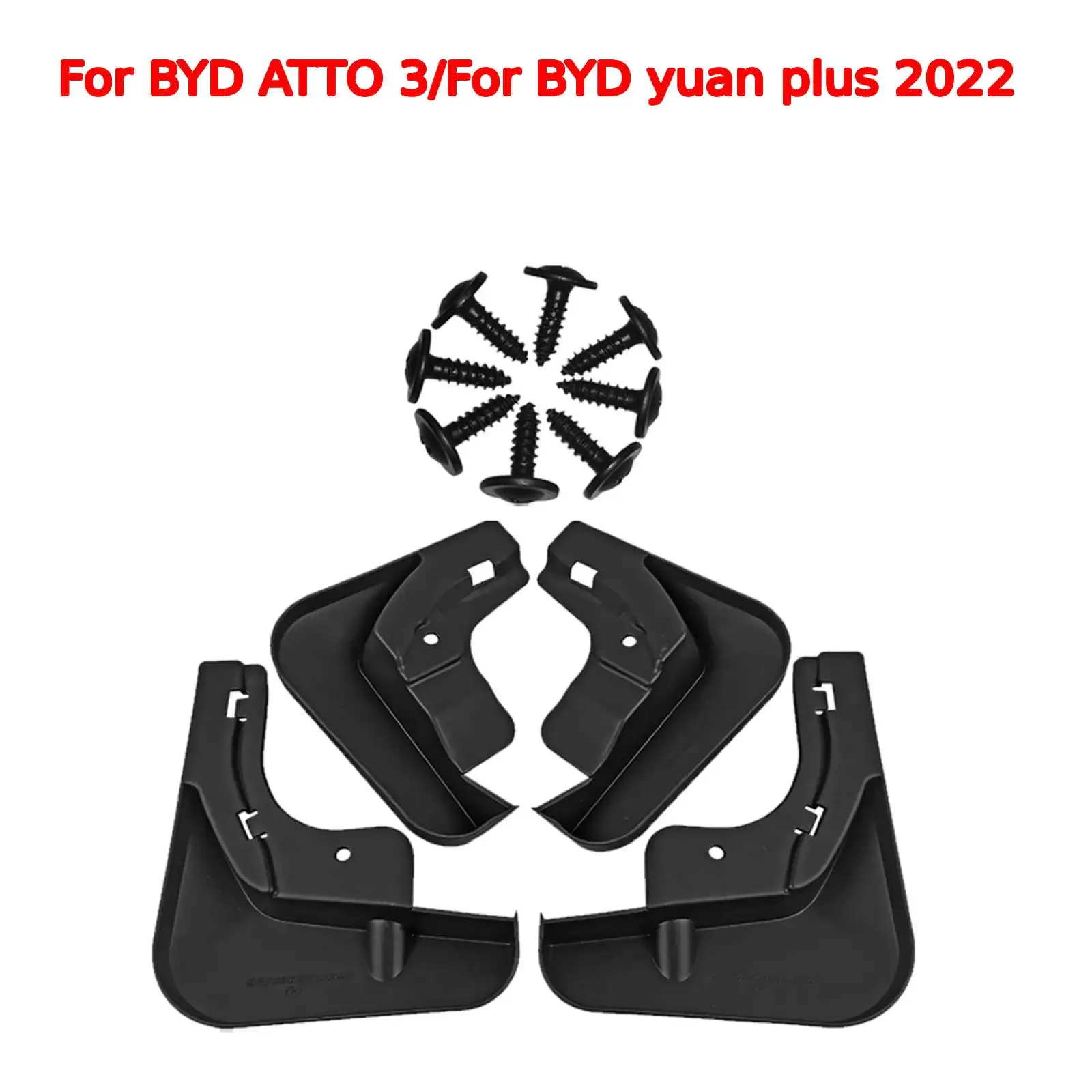 

4pcs Splash Mudguard fender For BYD ATTO 3 /For BYD yuan plus 2022 Antisplash Mudflaps Replaces for Car front rear Splash Guards